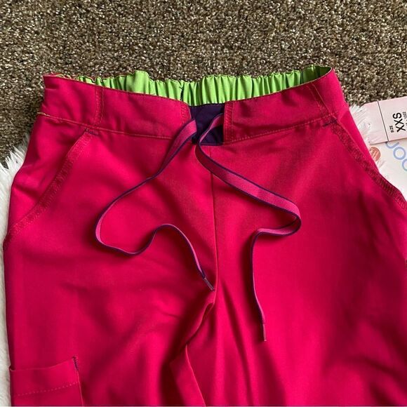 Jockey Modern Fit Multi Stretch Pink Scrub Pants New Drawstring Waist Womens XXS - Picture 3 of 11